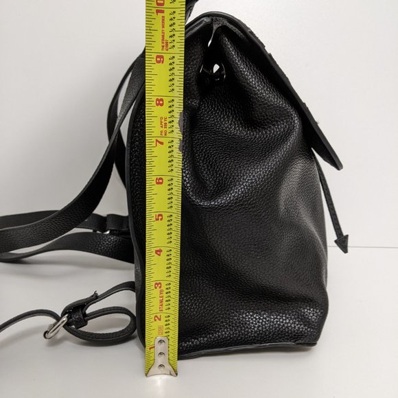 Zara Monster faux black leather backpack Drawstring & Flap Medium main image 4